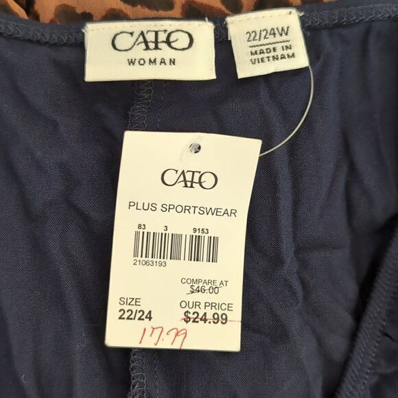 Cato Woman 22/24 Flutter Sleeve Beaded Blouse, NEW - Picture 8 of 10